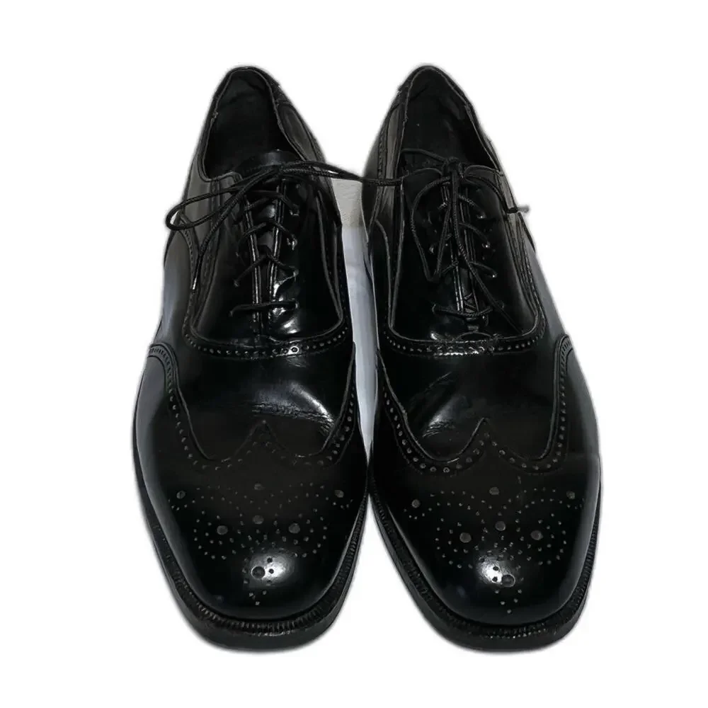 Florsheim Black Leather Wingtip Lace Up Dress Oxfords Shoes Royal Men's 8.5